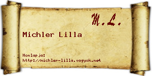 Michler Lilla névjegykártya